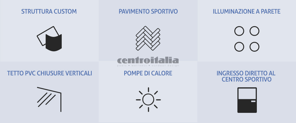 caratteristiche pergotenda per centro sportivo Labarum