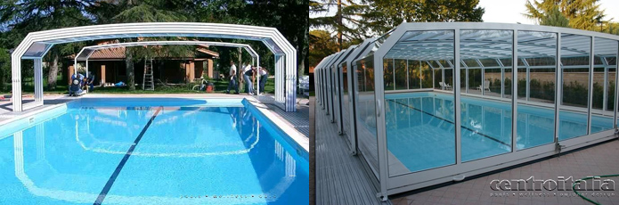 Copertura telescopica per piscina montaggio